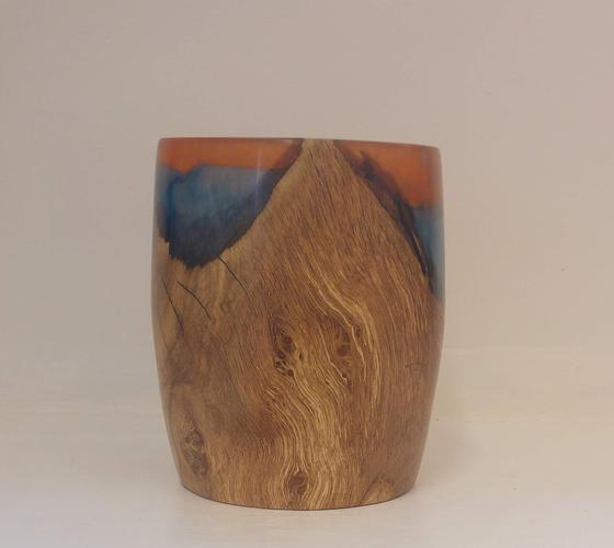 Holm Oak and Turquoise Resin Bowl