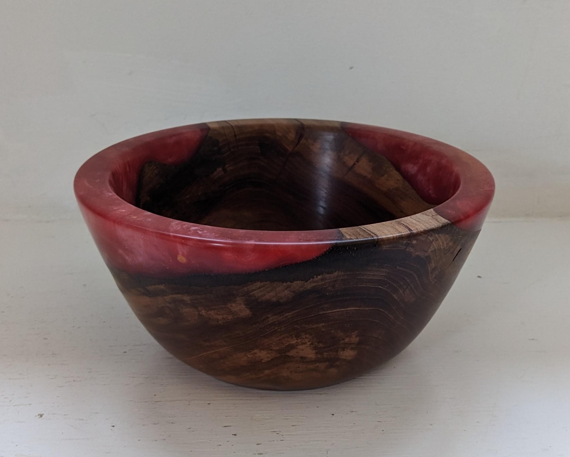 Cherry and Red Resin Bowl