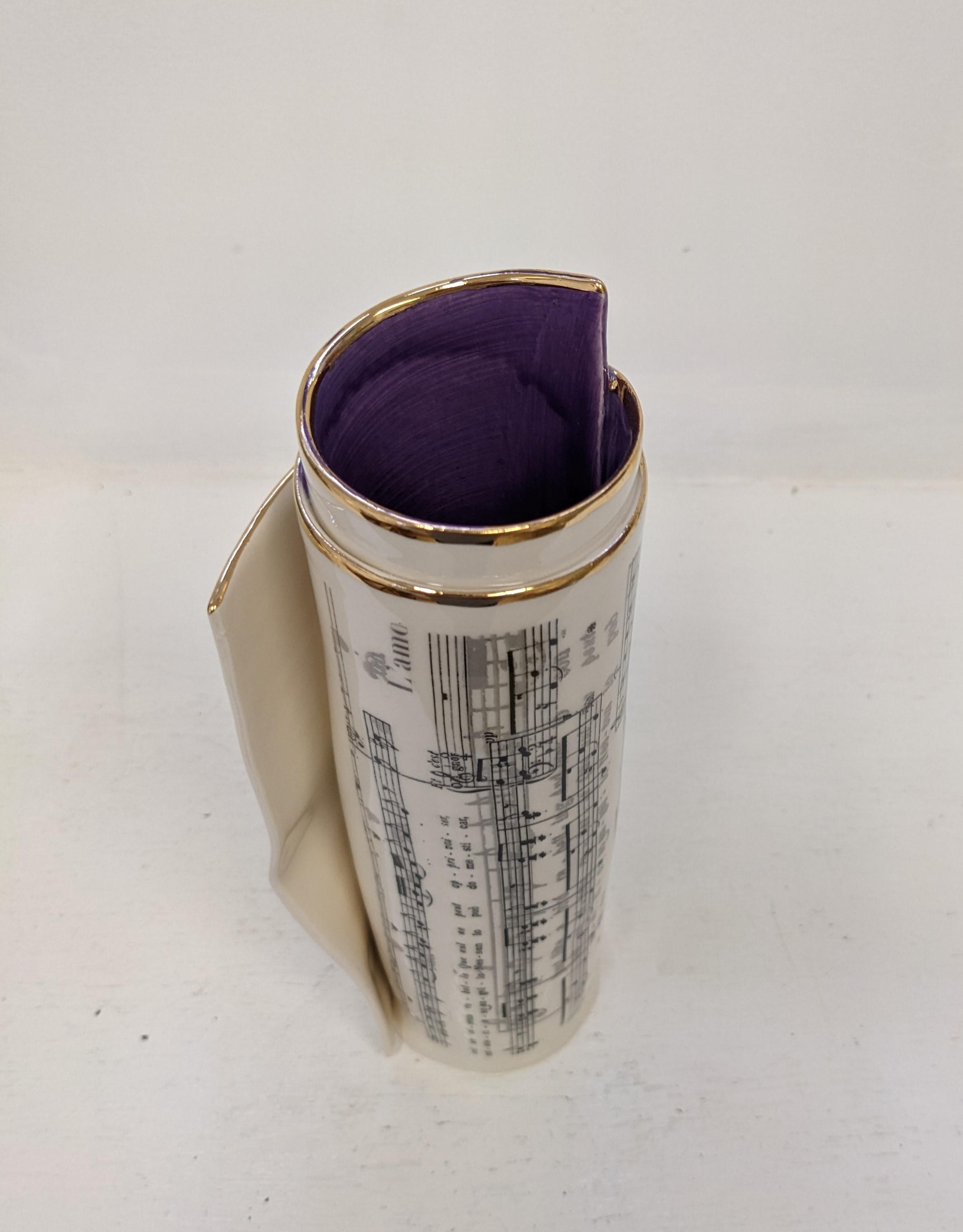 Extra Large Purple Music Scroll Bud Vase