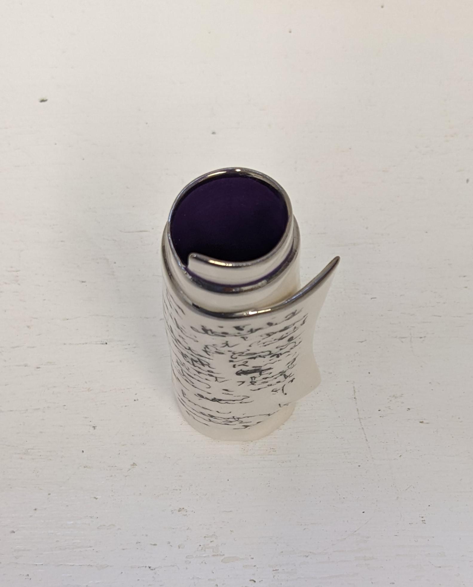 Small Purple Script Scroll Bud Vase
