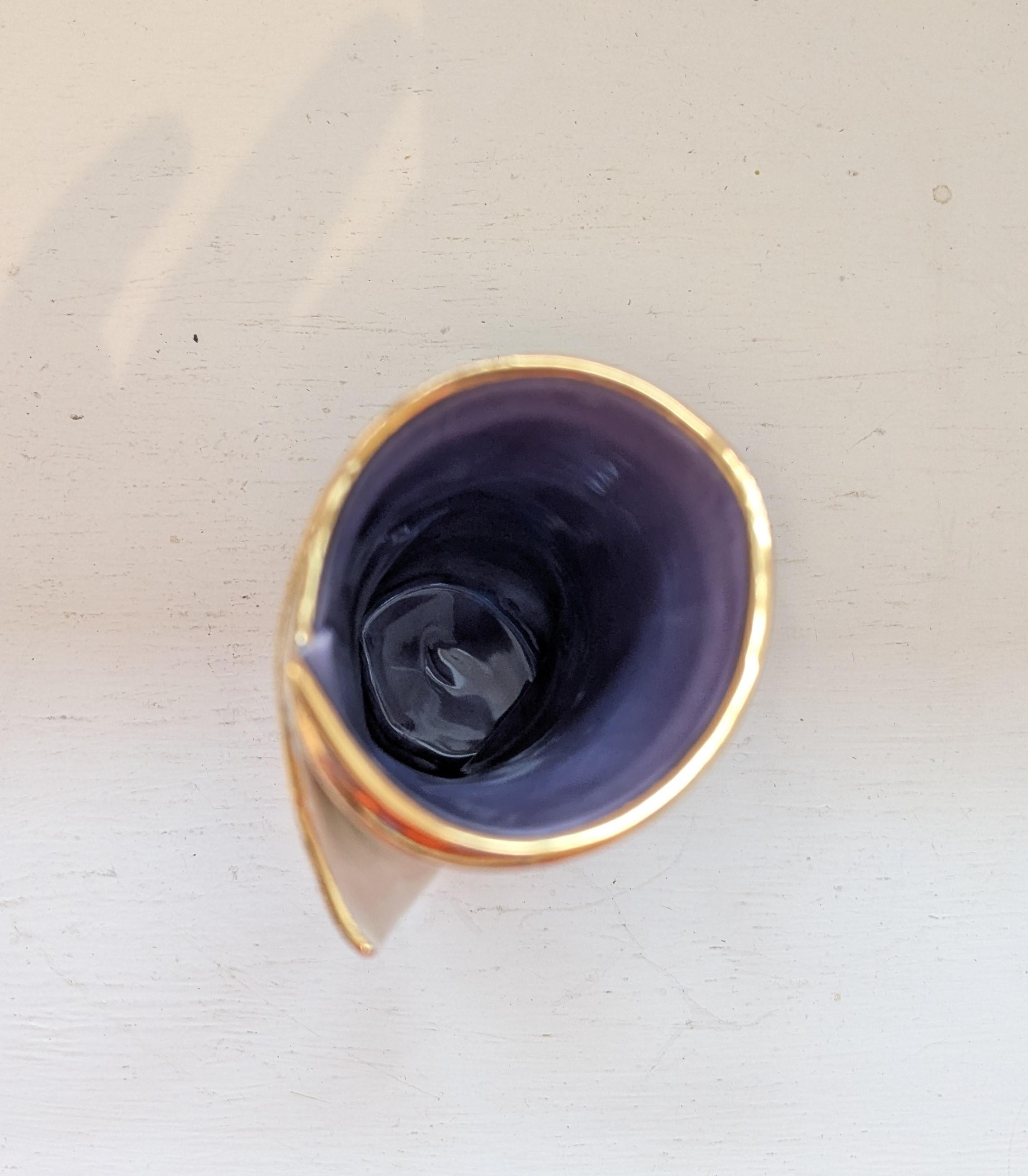 Large Purple Script Scroll Bud Vase