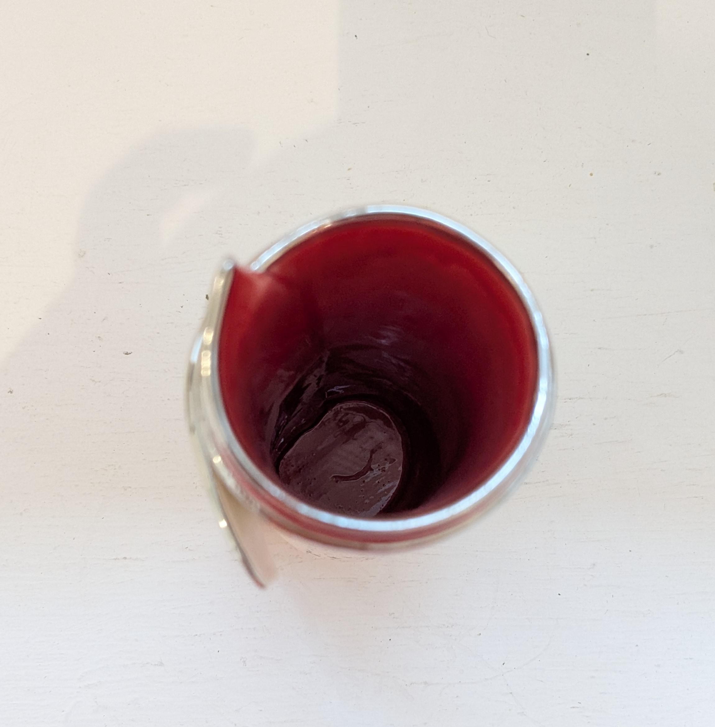 Large Red Script Scroll Bud Vase