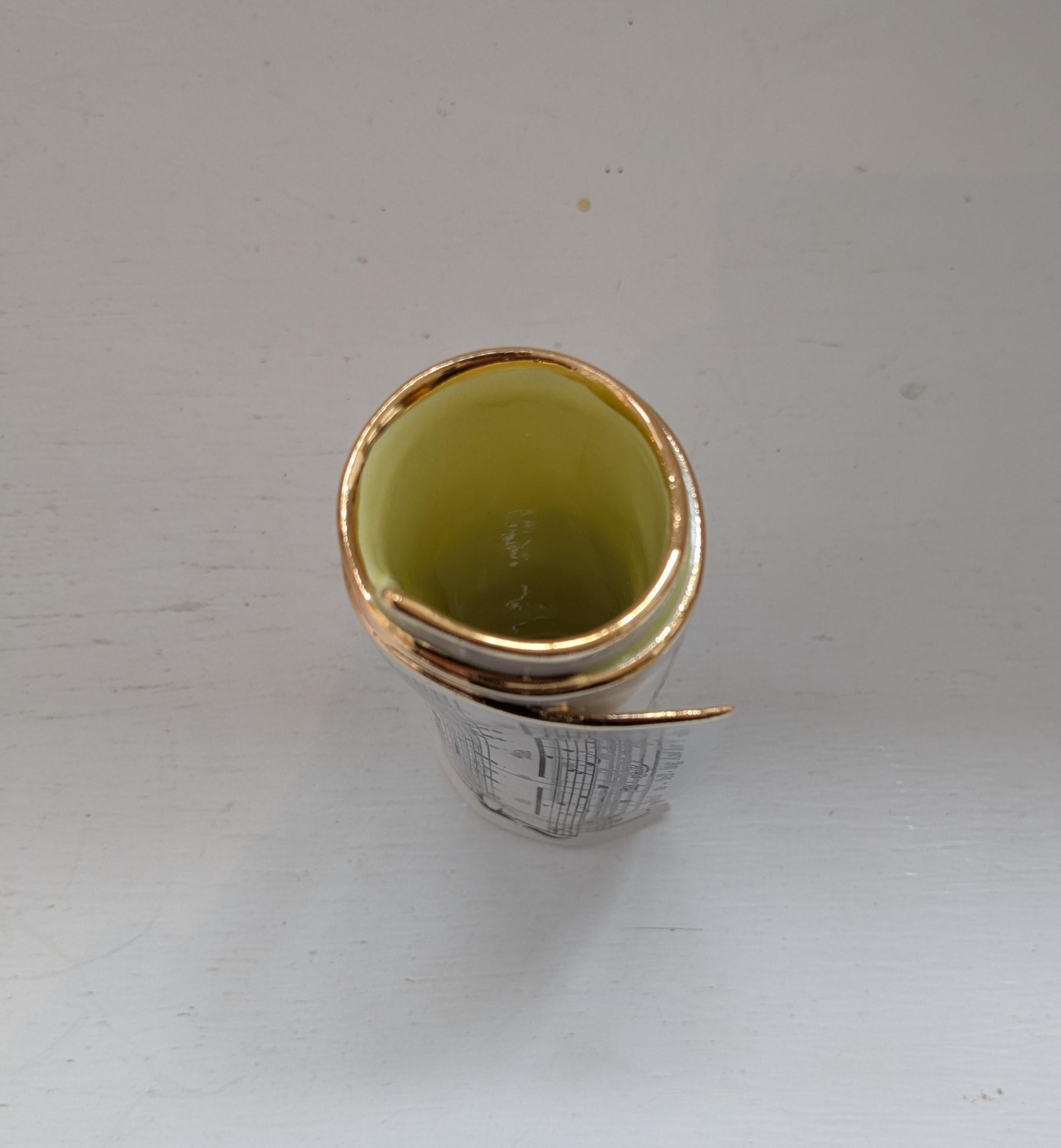 Medium Green Music Scroll Bud Vase