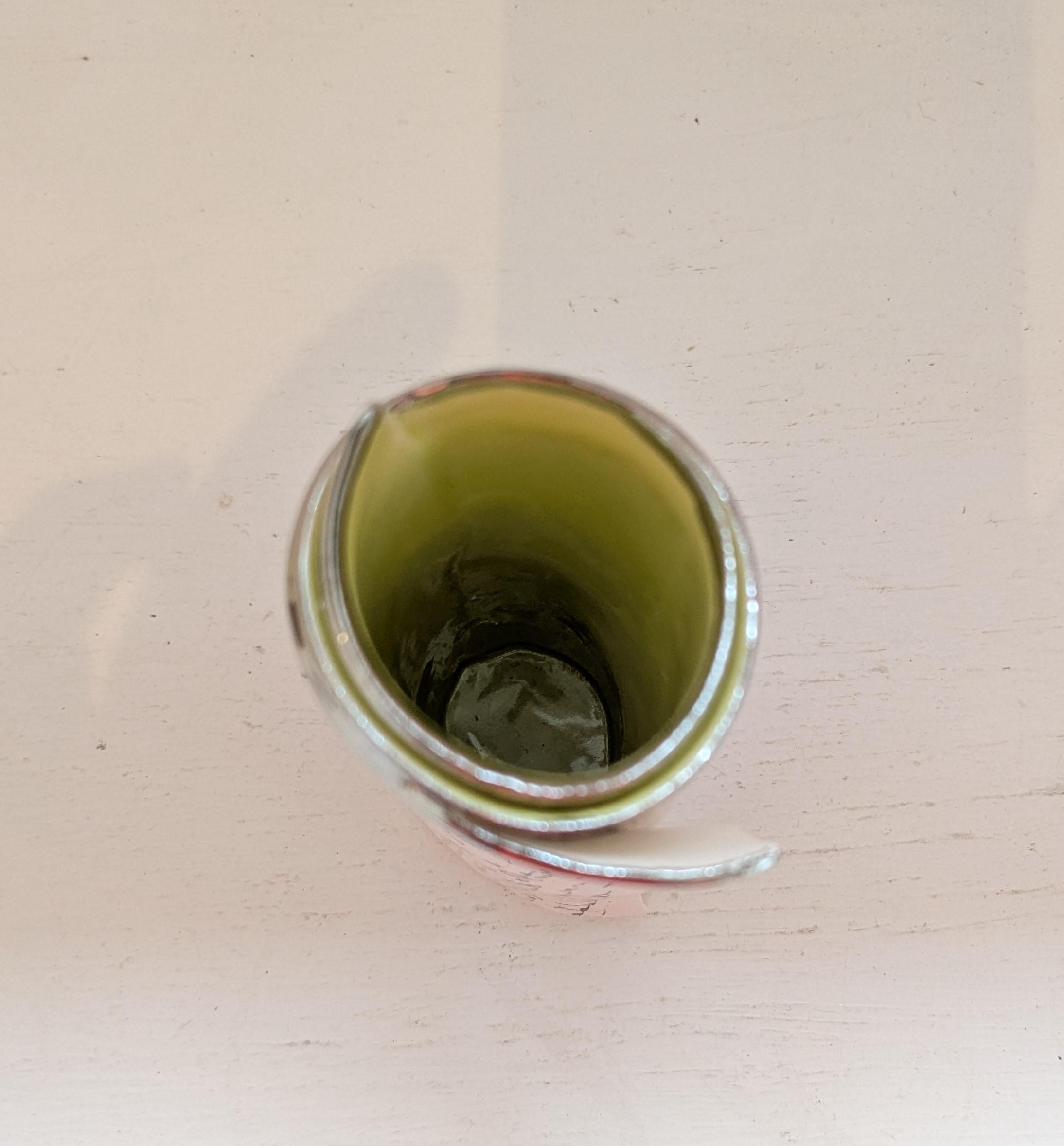 Medium Green Script Scroll Bud Vase