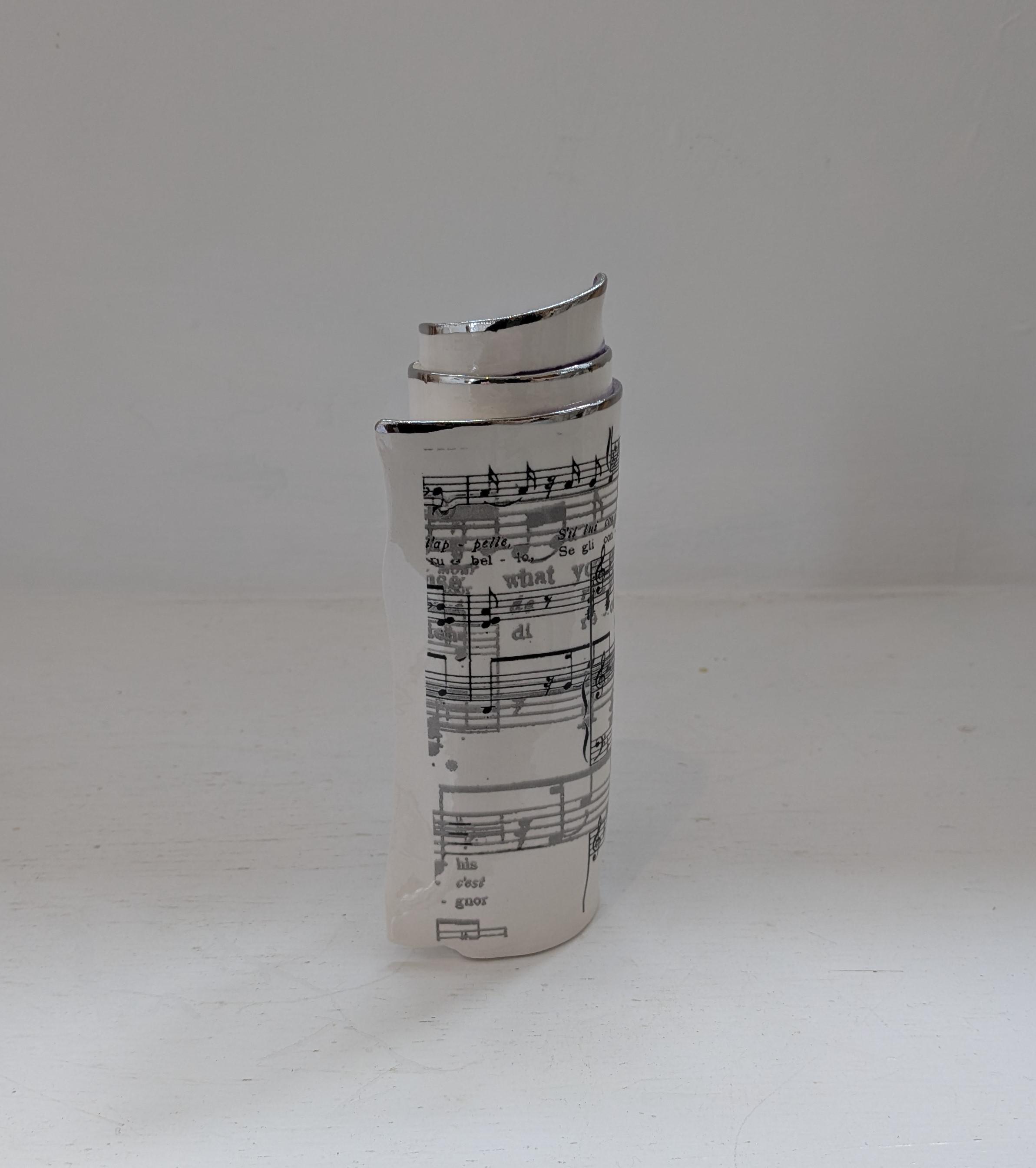 Medium Purple Music Scroll Bud Vase