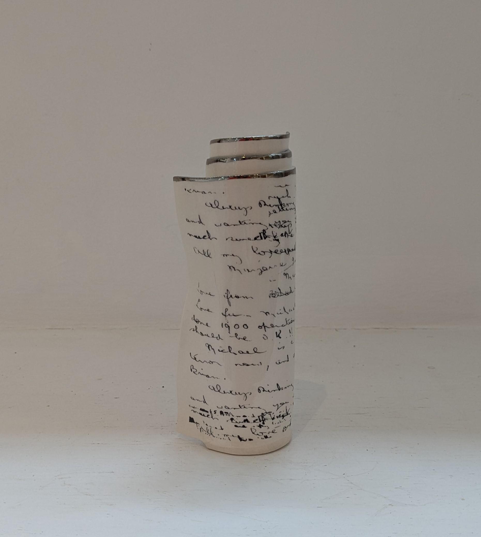 Medium Purple Script Scroll Bud Vase