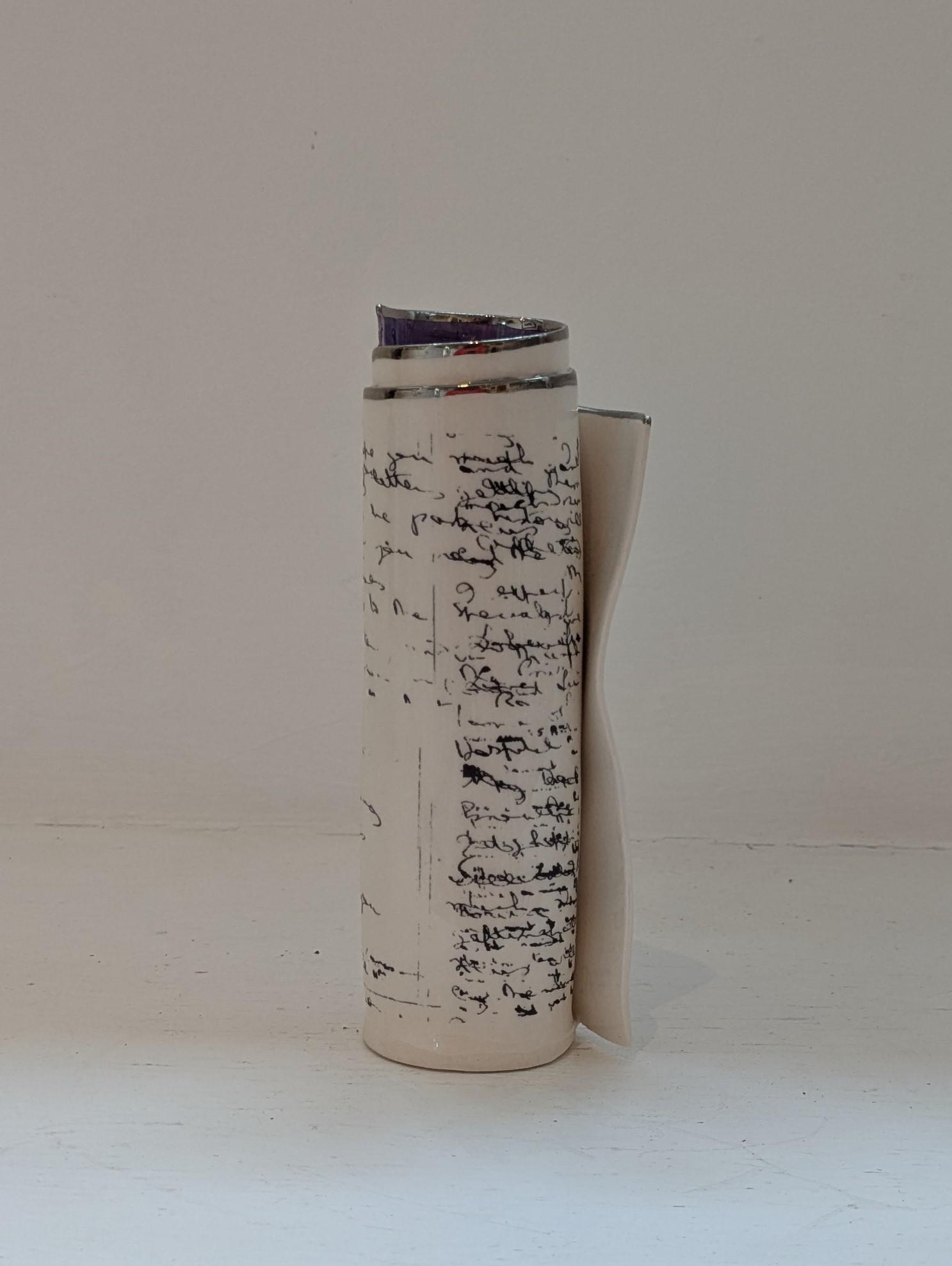 Medium Purple Script Scroll Bud Vase