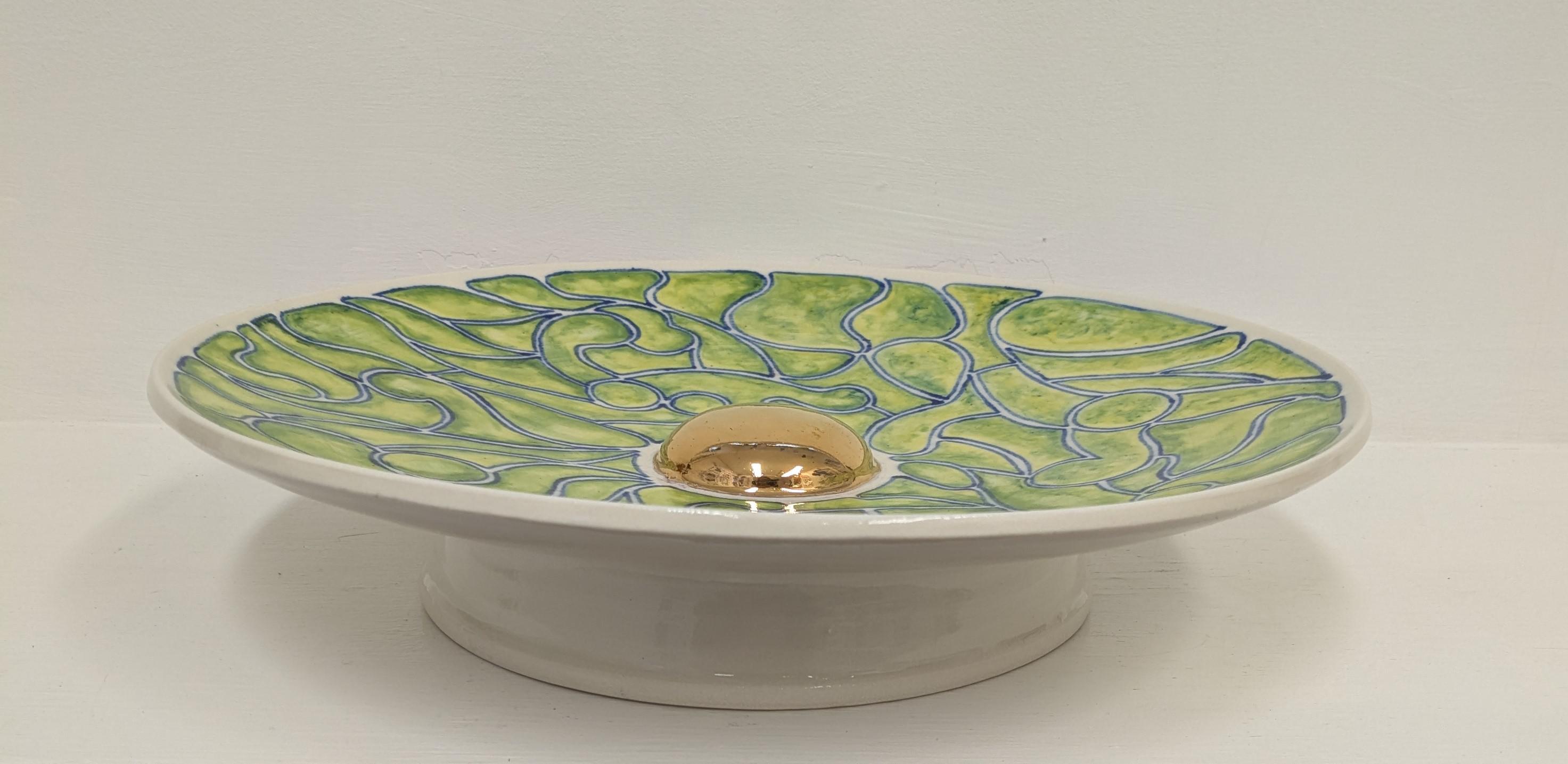 Green with Gold Centre - platter