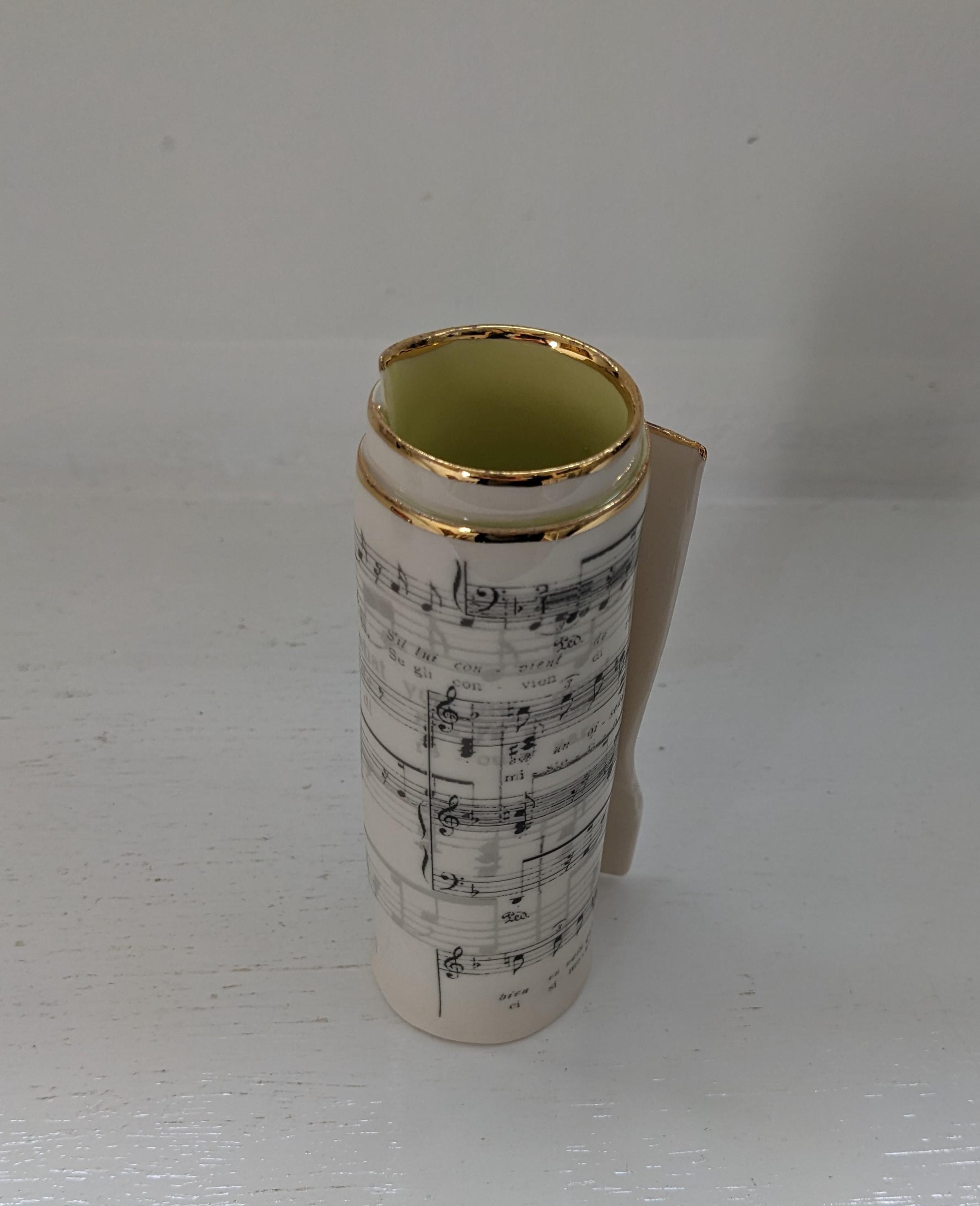 Medium Green Music Scroll Bud Vase