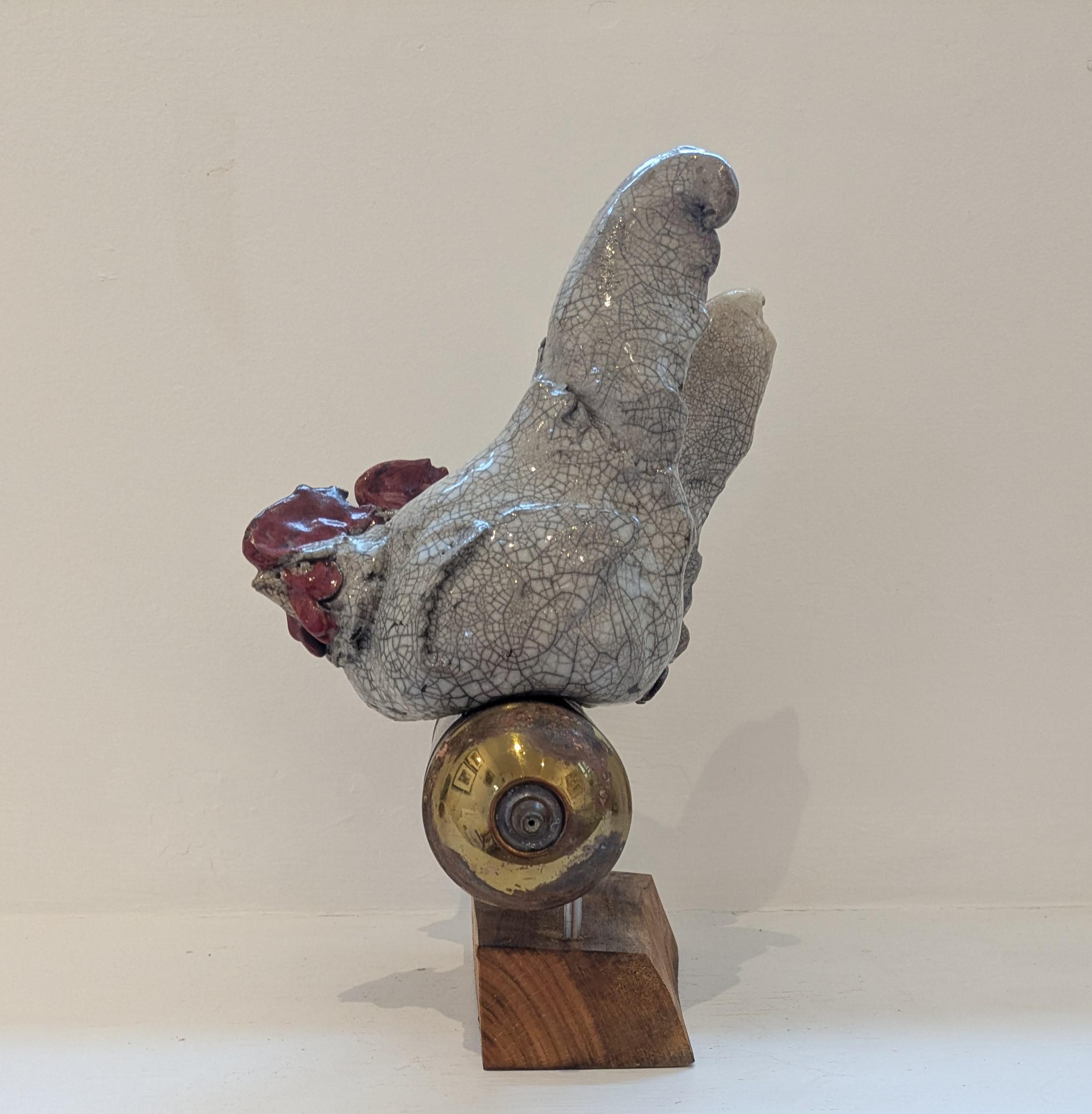 Double Chix on Antique Fire Extinguisher
