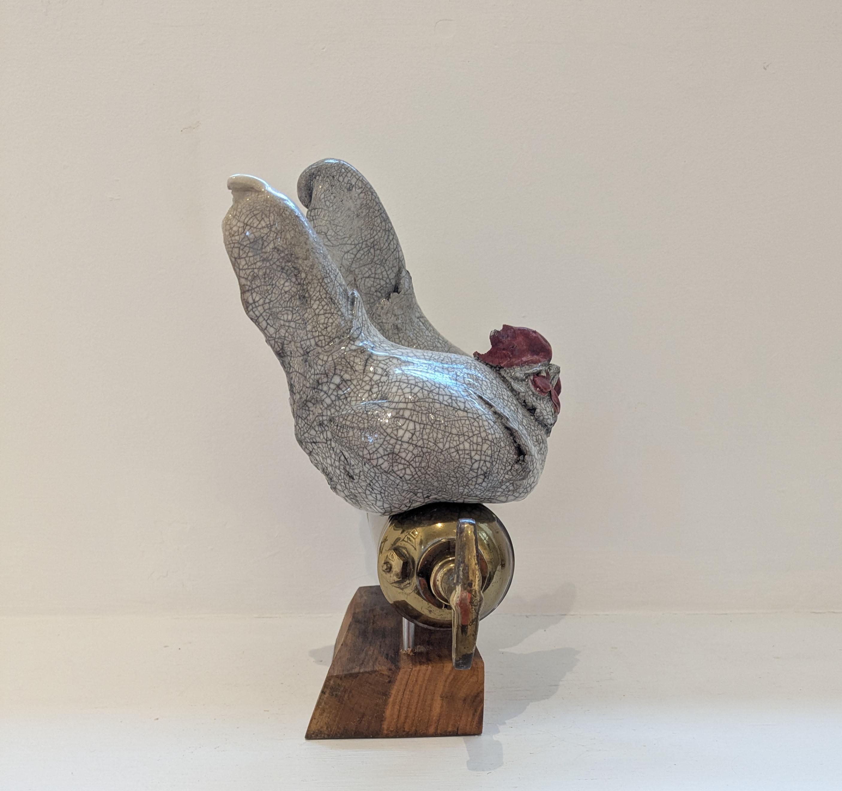 Double Chix on Antique Fire Extinguisher