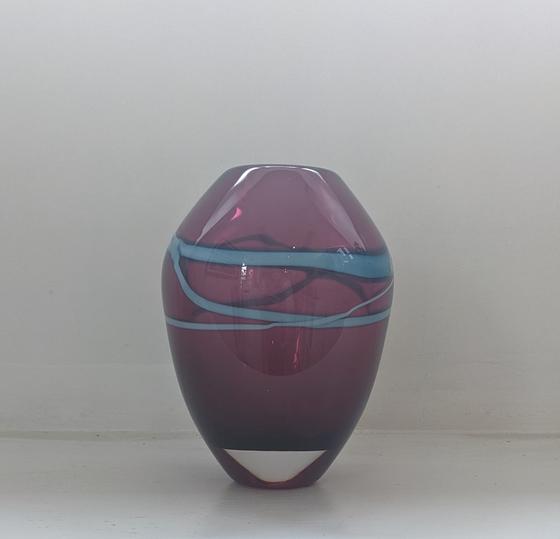 Swirl Vase in Gold Ruby and Turquoise