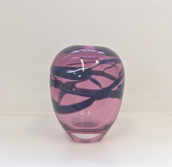 Swirl Vase in Gold Ruby and Amethyst
