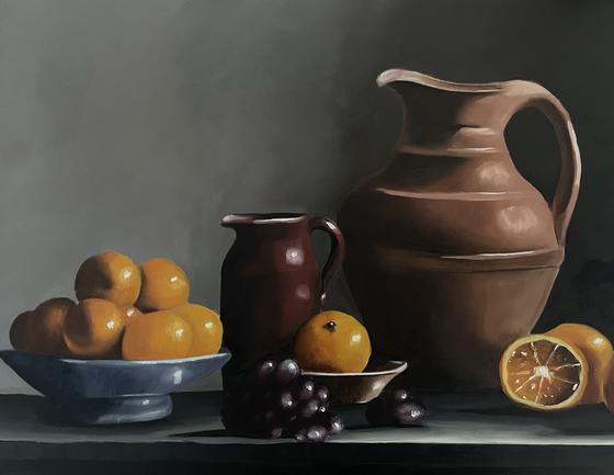 Clementines and Earthenware Jugs