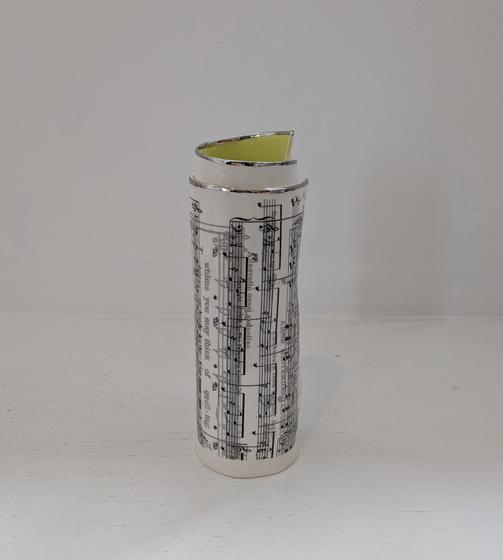 Large Green Music Scroll Bud Vase