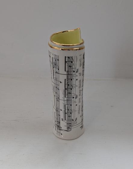 Medium Green Music Scroll Bud Vase