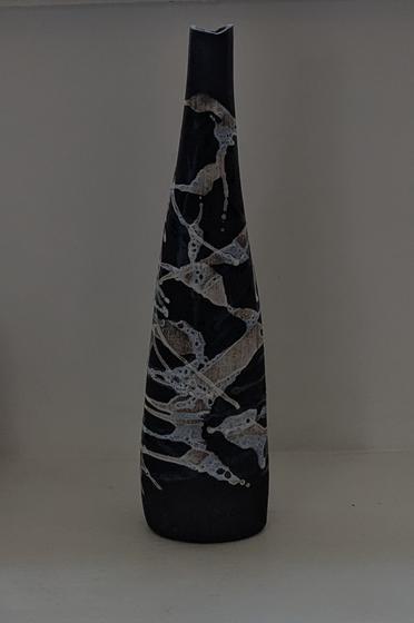 Large Black Texture Vessel - LC25