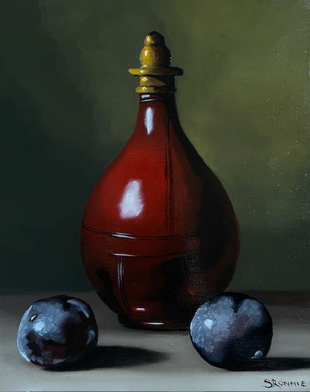 Oil Jar with Plums